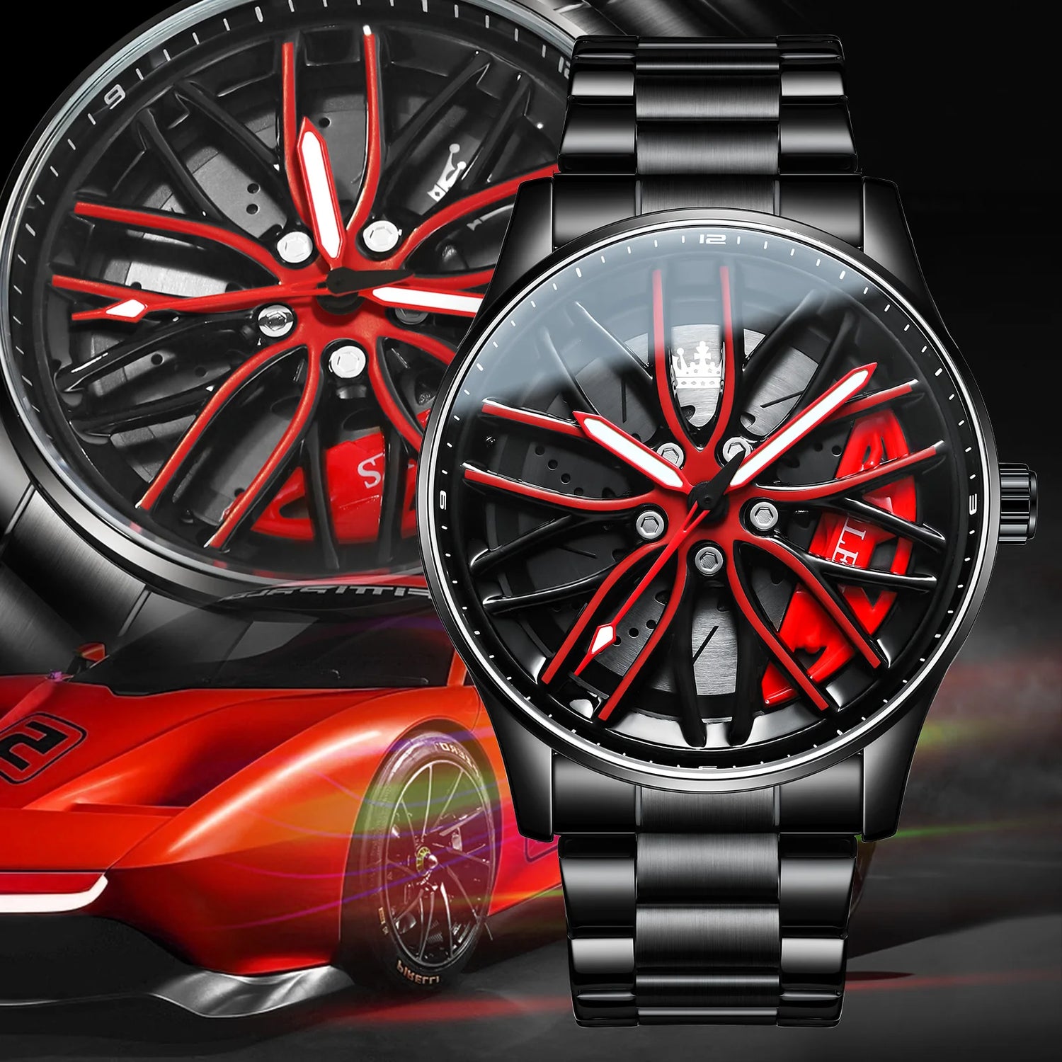 Wheel Men'S Luxury Watch Waterproof Rotary Sport Car Rim Man Watch High Quality Fashion Best Selling Quartz Men'S Watches